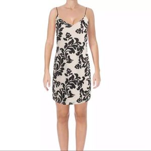 Aqua Black Mesh Slip Dress